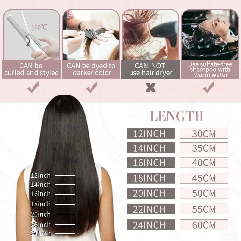 Ugeat FLAT TIP ต่อผมมนุษย์ผม Pre-Bonded Hair Extensions 14-24 "Keratin FLAT Human Hair balayage สีผม 1g/1 S — image 6
