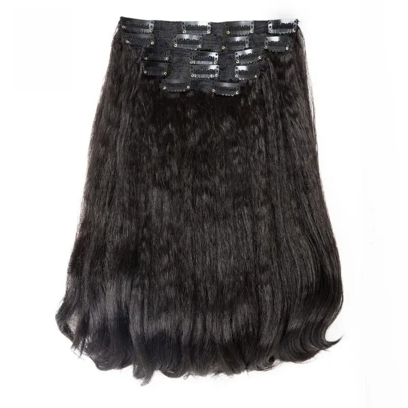 Blice Wrap Around Kinky Straight Tail Warping Curl Synthetic Fluffy 6PCS All-In-One 17Clips-In Haarverlängerungs-Haarteile — image 3
