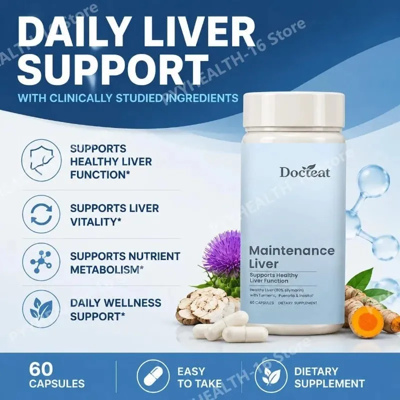 แคปซูลบำรุงสุขภาพตับด้วย Milk Thistle สารสกัดจากขมิ้น Magnesium Glycinate วิตามิน C E สูตรสมุนไพร 60 แคปซูล — image 5