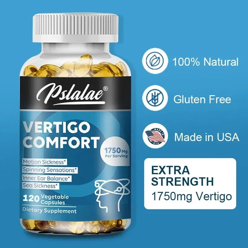 Capsule per sollievo dalle vertigini 1750 mg Aiuta l'equilibrio dell'orecchio interno Allevia l'acufene Integratore per vertigini ed emicranie — image 1