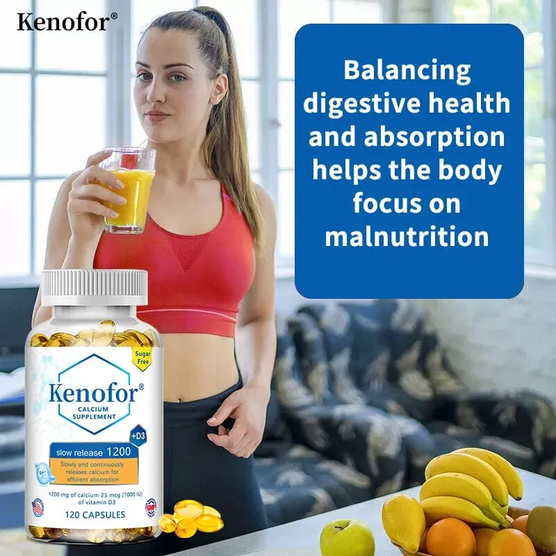 Supplément de calcium à libération prolongée de 1 200 mg avec vitamine D3 pour soutenir la santé des os musculaires et du système digestif — image 6