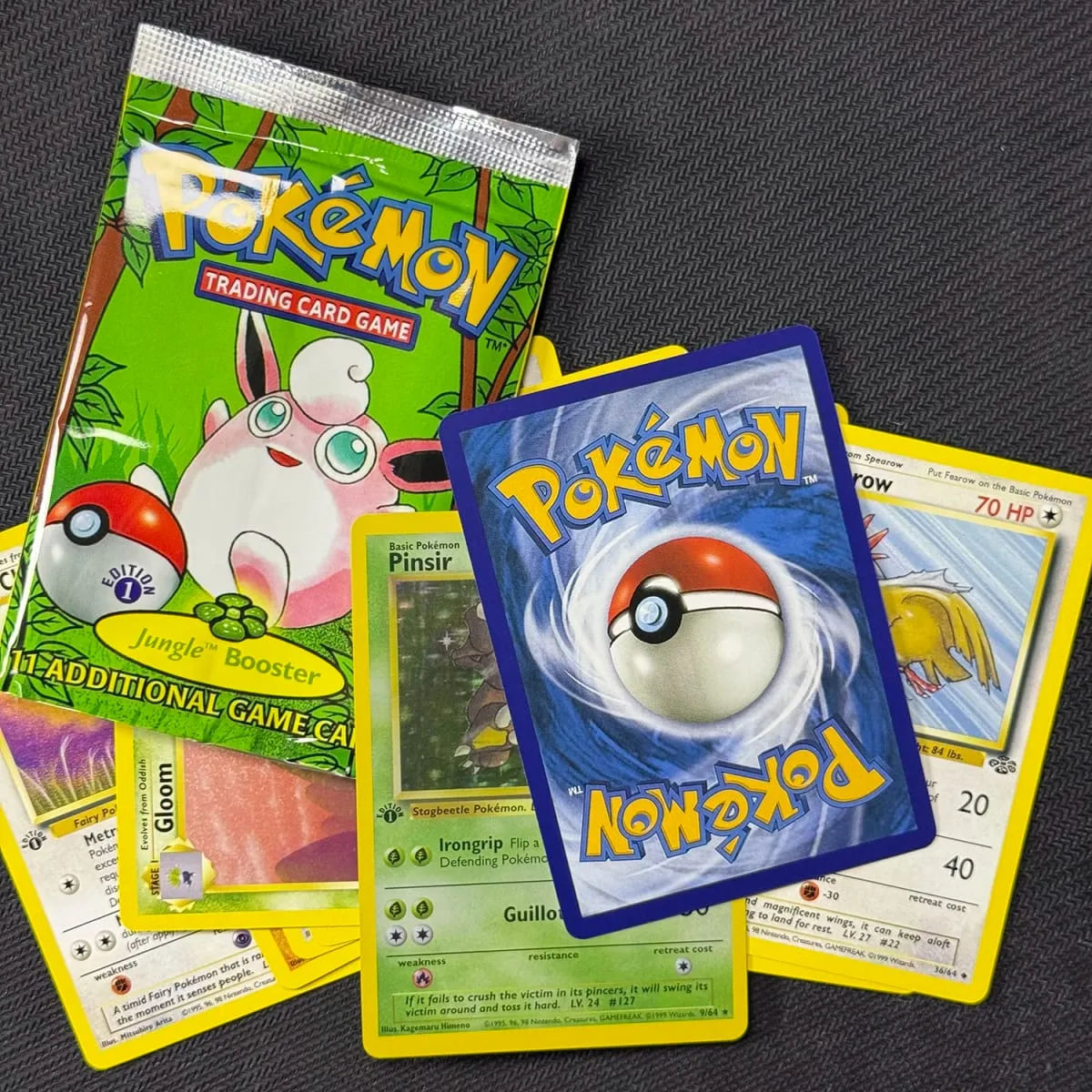 Pokemon Proxy Cards Jungle Booster Pack 1a edizione 11 carte/pacco Flareon Scyther Wigglytuff Borsa TCG Regali di carte — image 5