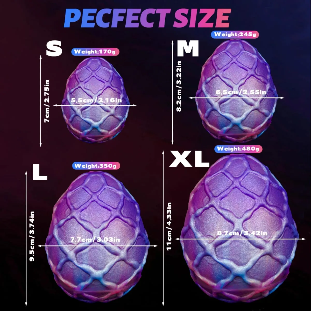ไข่ขนาดใหญ่ Anal Plug Dildo พร้อมโซ่ Traction Butt Plug คู่ BDSM สำเร็จความใคร่ 18 + ผู้หญิง Oviposition เทรนเนอร์ Lay -ไข่ของเล่น — image 5
