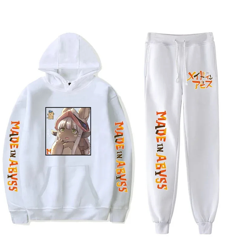 Harajuku Comfortable Made in abyss Print Sweatshirt Sweatpants Suit Men/Women Hoodies+ Trousers Suit Cute 2 Piece Set Clothes — image 59
