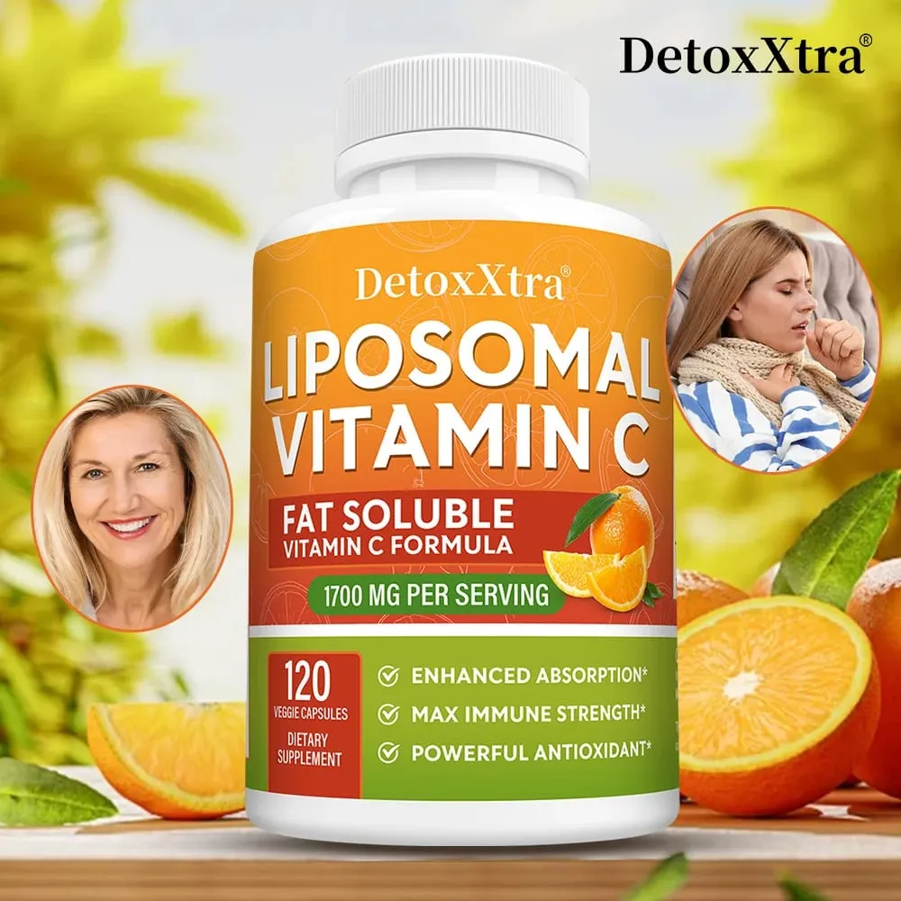 Liposomalna witamina C 1700 mg o wysokiej wchłanialności Silny przeciwutleniacz wspomaga produkcję kolagenu Układ odpornościowy i zdrowie skóry — image 1