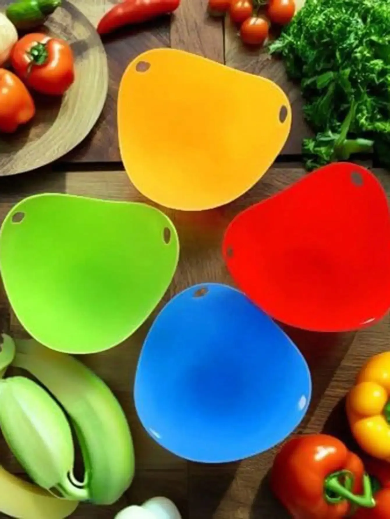 4 pz In Colori Casuali Cuoci Uovo Stampo Tazza In Silicone Uovo Bracconiere Tazze di Uovo In Camicia Per Microonde Friggitrice Ad Aria Piano Cottura Uovo Cottura — image 7
