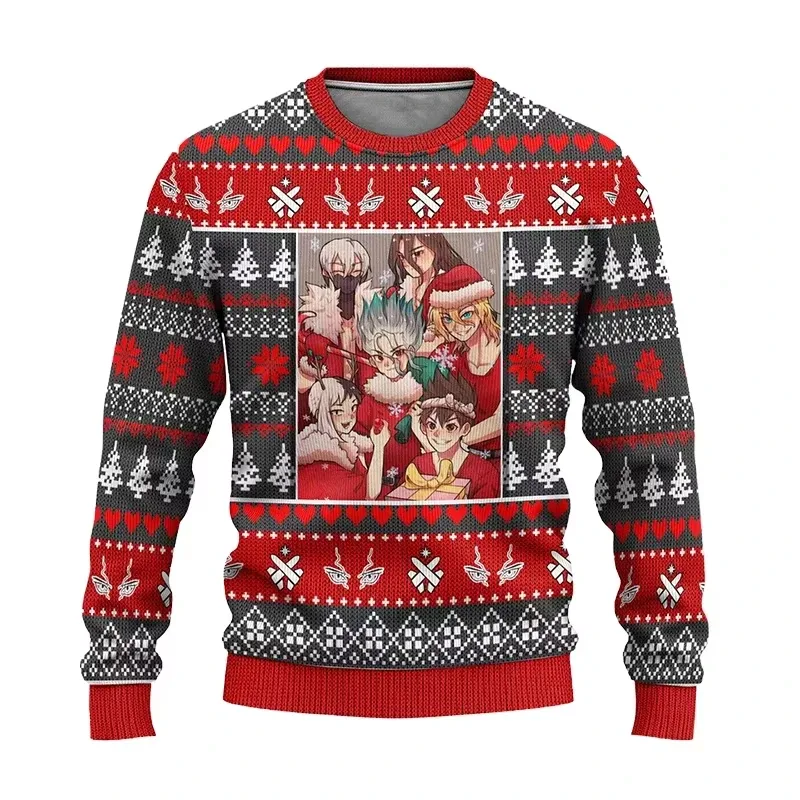 Novo suéter da moda, successo de vendas, com estampa de Natal do Dr. Stone, présente de Natal gravé pour les hommes et les femmes, m — image 8