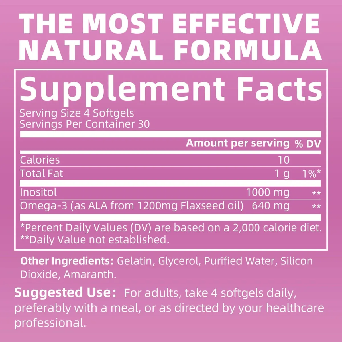 120 Viên Nang Inositol Với Omega-3 Hỗ Trợ Chức Năng Buồng Trứng Cân Bằng Nội Tiết Tố Bổ Sung Khả Năng Sinh Sản Cho Phụ Nữ