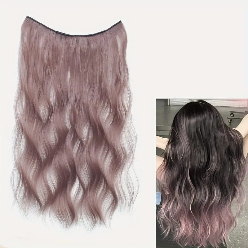 Ondulations d'eau bouclées une extension de cheveux à reflets de quatre cal extensions de cheveux synthétiques invisibles naturelles et sans trace — image 7