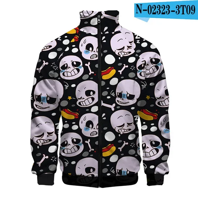 Sang Trọng Phổ Biến Sans Undertale 3D In Hình Dây Kéo Áo Raglan Áo Gió Bé Trai/Bé Gái Thoải Mái Cổ Đứng Áo Áo Khoác — image 34