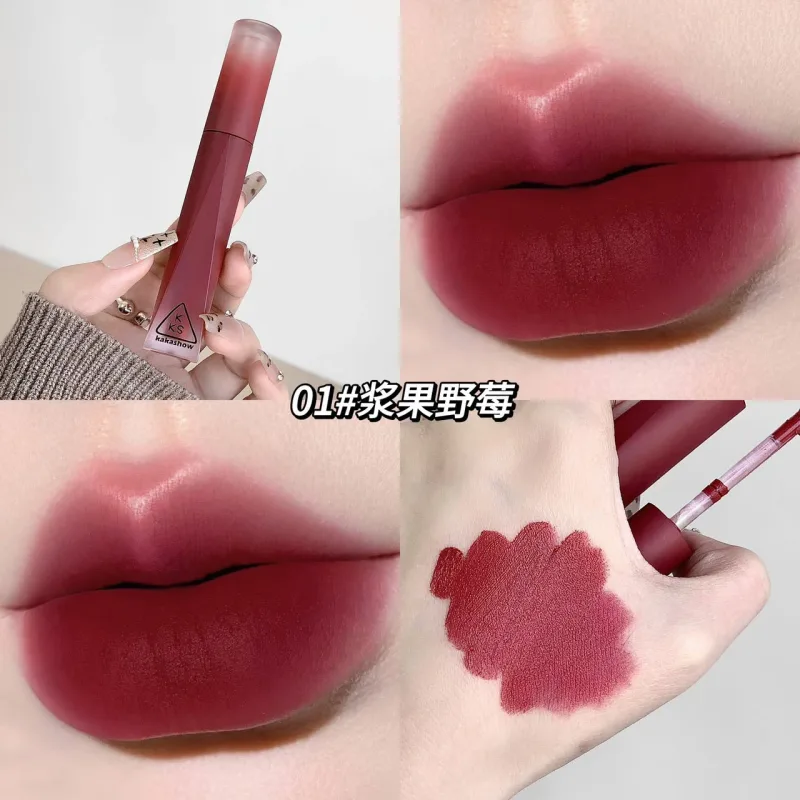 Kakashow Matte Velvet Lip Gloss Waterproof Liquid Lipstick Nude Lips Tint Makeup Lip Glaze Cosmetics Red Lip Stain — image 6