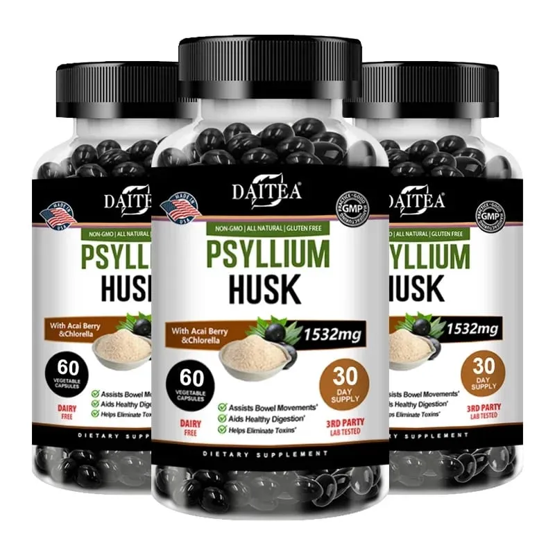 Psyllium Kabuğu Kapsülleri - Kabızlığı İyileştirir Metabolizmayı Hızlandırır Besin Sindirimi Yetişkin Erkekler ve Kadınlar için Bağırsak Sağlığı — image 10