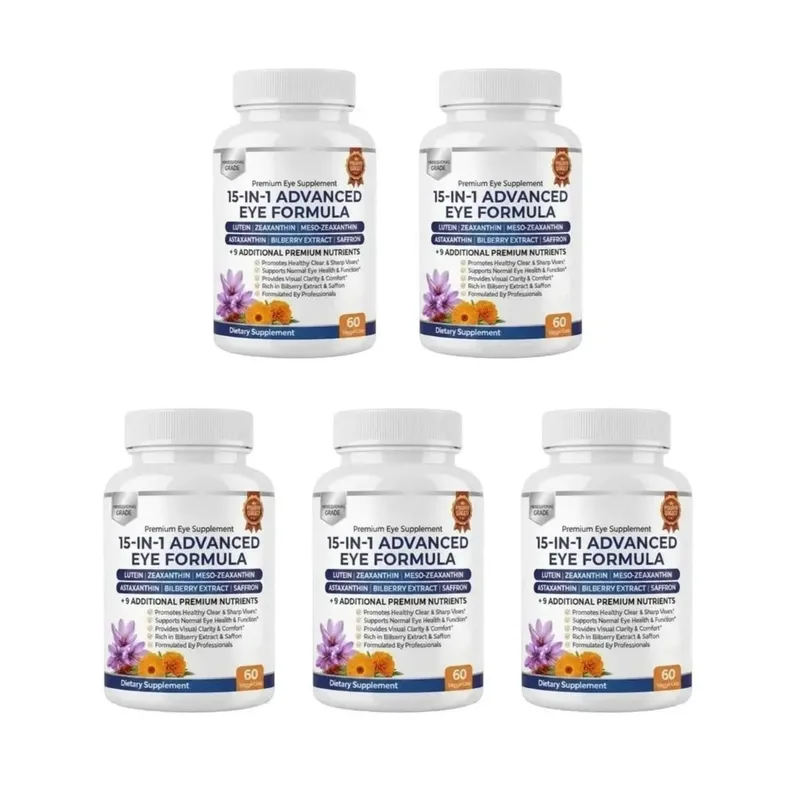 Premium 15-in-1 Advanced Eye Formula mit Lutein, Zeaxanthin, Astaxanthin, Heidelbeere und Safran, unterstützt das Wohlbefinden der Augen, 60 Kapseln — image 12