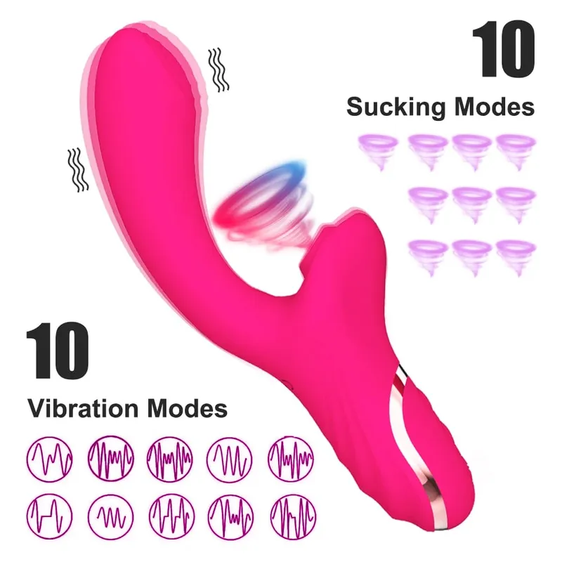 Powerful 20 Speeds Dildo Vibrator Female Clit Sucker Vacuum Clitoris Stimulator Adults Goods Finger Wiggling Sex Toy for Women — image 9