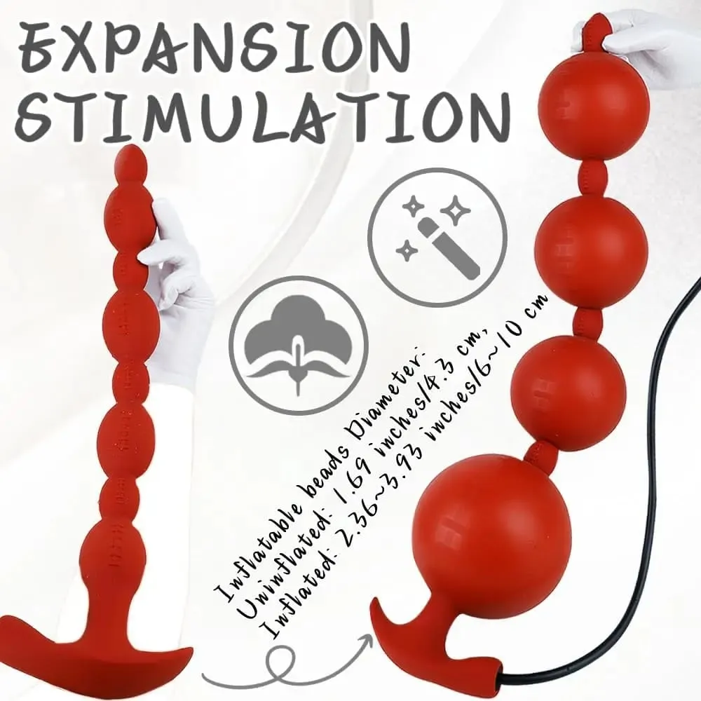 Ekstra Panjang Tiup Manik-manik Anal Butt Plug Dildo Silikon Besar Ukuran Disesuaikan Besar Tebal 4 Bola Manik dengan T-base Mainan Seks Dewasa — image 6