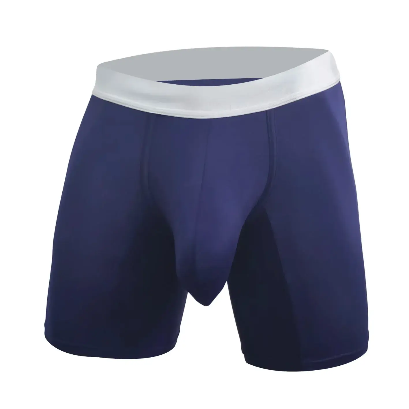 Mens Cool Ice Silk Boxer Briefs ลึกพิเศษกระเป๋า Breathable Long Running Sport Gym ชุดชั้นใน Anti Chafe ฟรีกางเกงว่ายน้ำนุ่ม — image 4