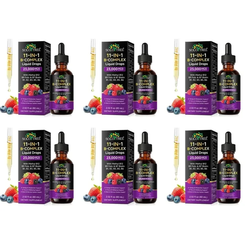 B-Complex Liquid Drops 11-in-1 Methyl B12 Folate Biotin For Energy Focus & Brain Nervous Support Formula Adult 60ml — image 12