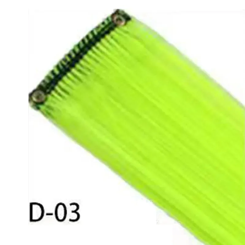 Synthetic 10Pcs colorful Hair Extensions Clip in Colored Party Highlights Extension for Kids Girls Long Straight Hairpiece — image 9