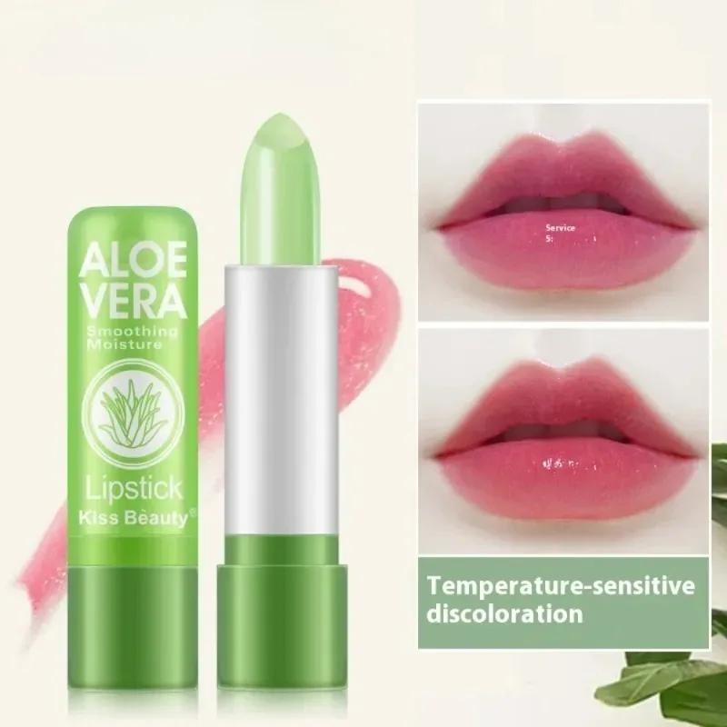 Aloe Vera Moisturizing ลิปสติกธรรมชาติยาวนานอุณหภูมิสีเปลี่ยน Lip Balm Fade-Resistant Nourishing LIPS Care แต่งหน้า — image 9