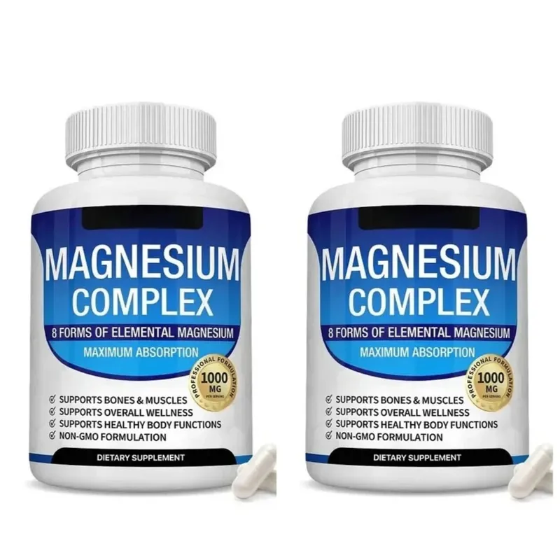 Kapsul Kompleks Magnesium 8 Bentuk 1000mg Oksida Glisinat Malat Untuk Tidur Otot & Kesihatan Tulang Sokongan Dewasa 90 Kiraan — image 9