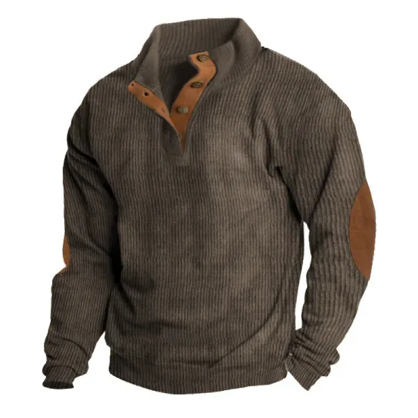 Męska bluza z długim rękawem Cargo American Splicing Patch Pullover Męska kurtka outdoorowa sztruksowa z długim rękawem — image 9