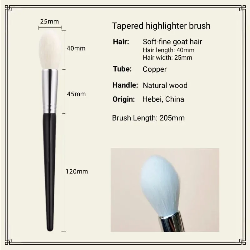 Brocha resaltadora para maquillaje, pelo de cabra Natural, colorete, brochas de maquillaje, herramientas de belleza — image 2