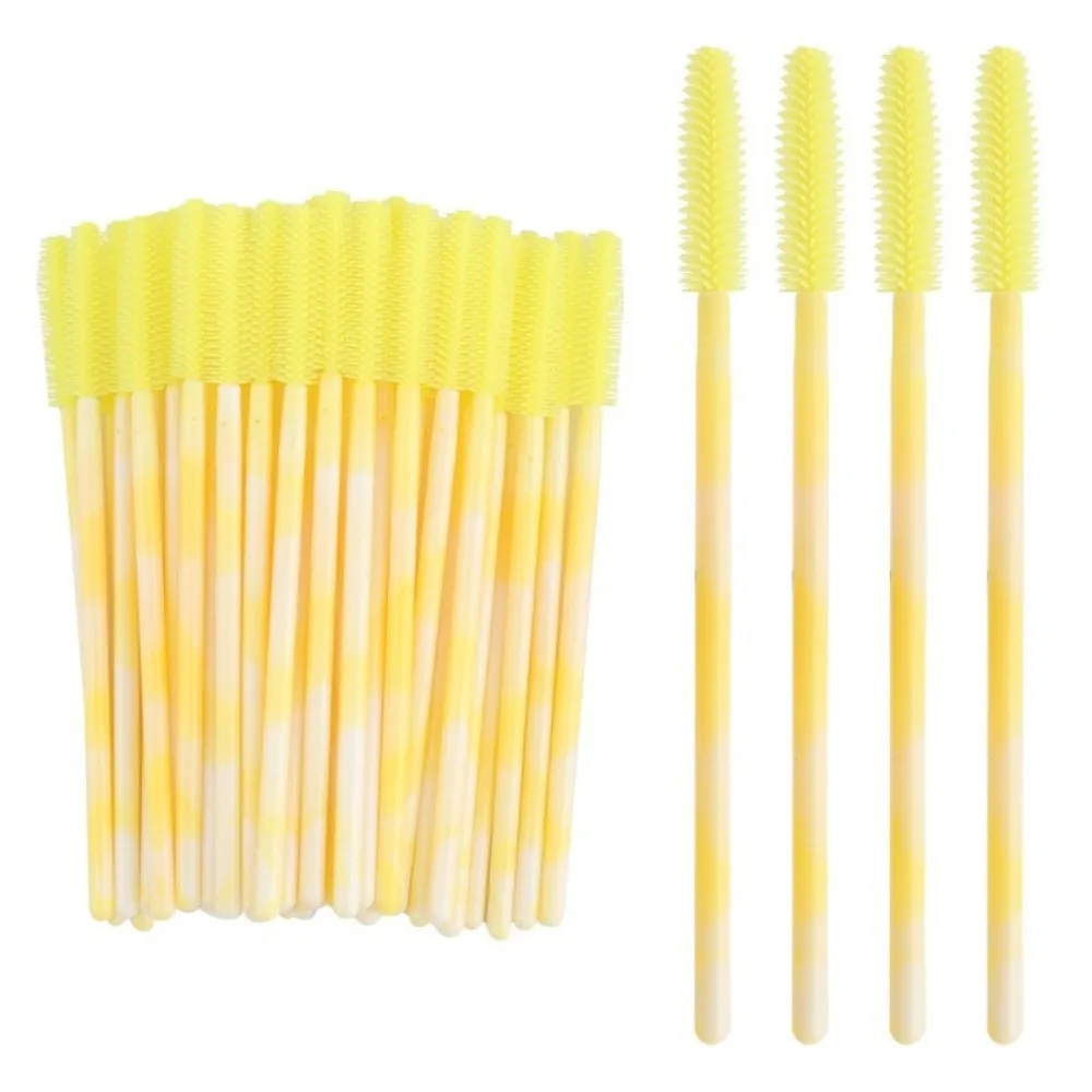 50 pezzi pennelli per ciglia usa e getta strumenti per trucco in silicone mascara bacchetta applicatore arcobaleno colore microbrush pettine per sopracciglia ragazza — image 1