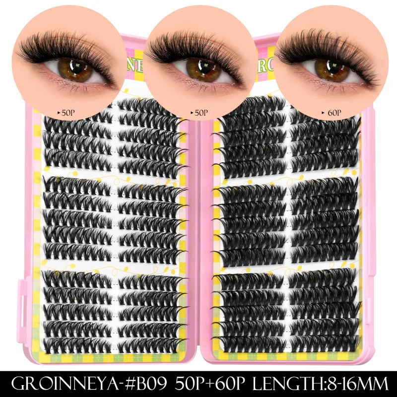 Cluster di ciglia 540 pz 60D + 100D Estensioni delle ciglia 2 stili Misti Lash Book Fluffy Cat Eye Ciglia Ciglia finte Trucco — image 15