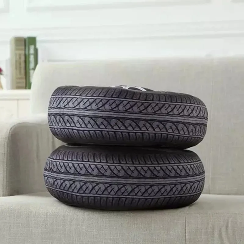 3D imitacja opony samochodowej pluszowa poduszka realistyczny nadruk poduszka na koło kreatywna zabawna Sofa rzuć poduszka Auto entuzjasta wystrój prezent — image 7