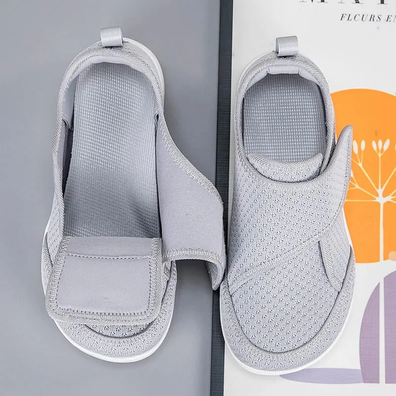 เปิดรองเท้าสำหรับผู้สูงอายุปรับเบาหวานรองเท้าบวมเท้าไขมันกว้าง Hallux Valgus Bunion ศัลยกรรมกระดูก Thumb Eversion ผู้ชายผู้หญิง — image 2