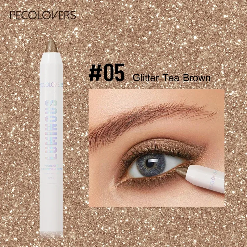 Long-lasting Brightening Highlighter Sparkling Eye Corner Lying Silk Pen Face Highlight and Eye Shadow Pearl White Gliter Pen — image 14
