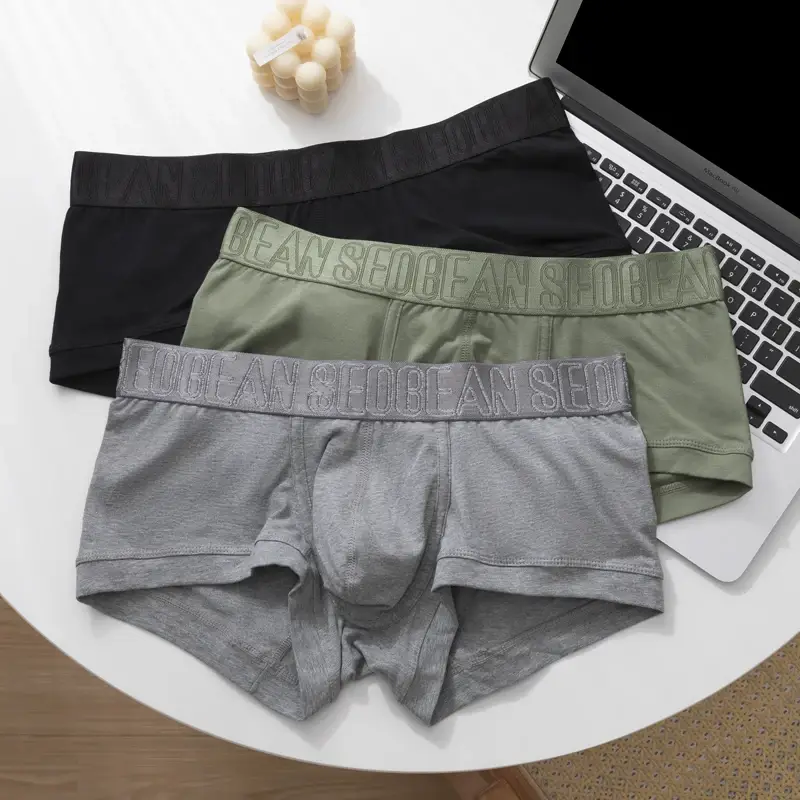 Men's Boxers Cotton Underwear Boxer Shorts Sexy Men Boxer Briefs Solid Color Underpants Boxer For Man — image 1
