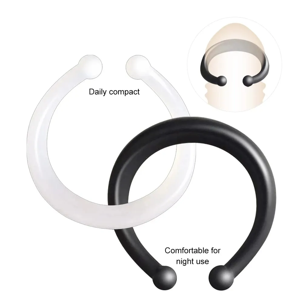 2PCS Vorhaut Corrector für Männer Penis Bahre Verzögerung Ejakulation Sex Spielzeug Widerstand Ring Täglich/Nacht Verwenden Cockring männlichen — image 2