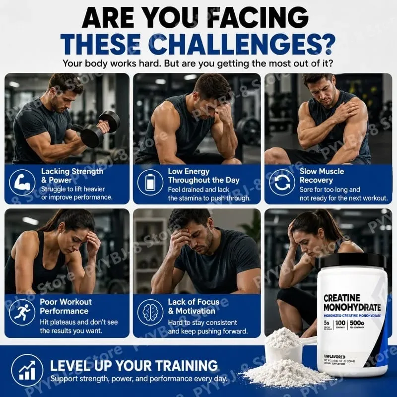 500g Creatine Monohydrate Powder Powder 100 Serving Mix with Water for Drinking Supplement Help Enhance Strength Sport Support — image 6