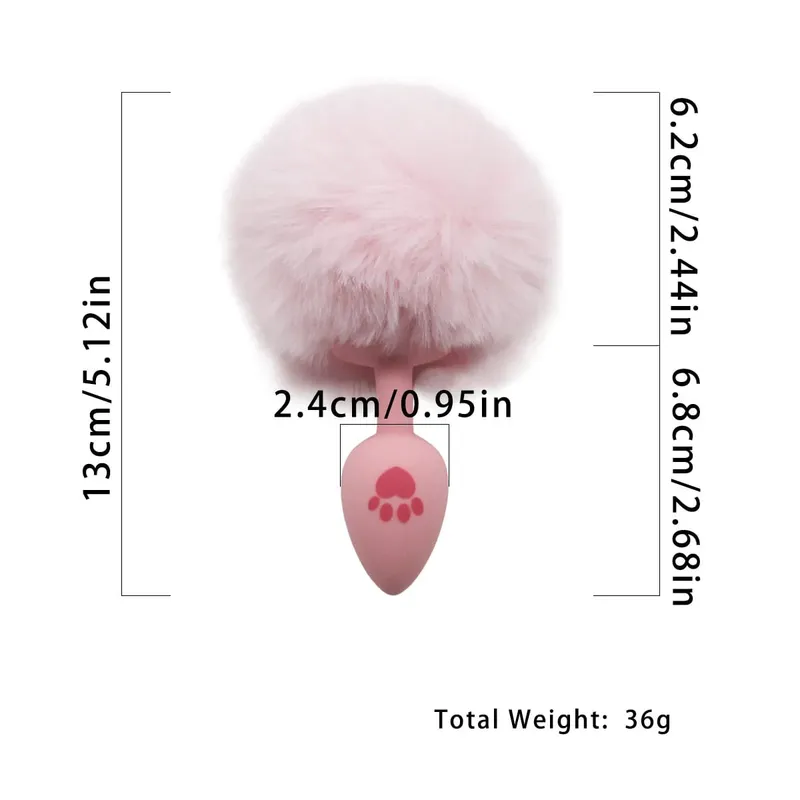 4 ขนาดสีชมพูน่ารัก Cat's PAW พิมพ์ซิลิโคน Anal Plug Soft TAIL BUTT Plug ผู้ใหญ่เกม Anal ลูกปัดเร้าอารมณ์ COSPLAY เพศของเล่นสำหรับผู้หญิง — image 8