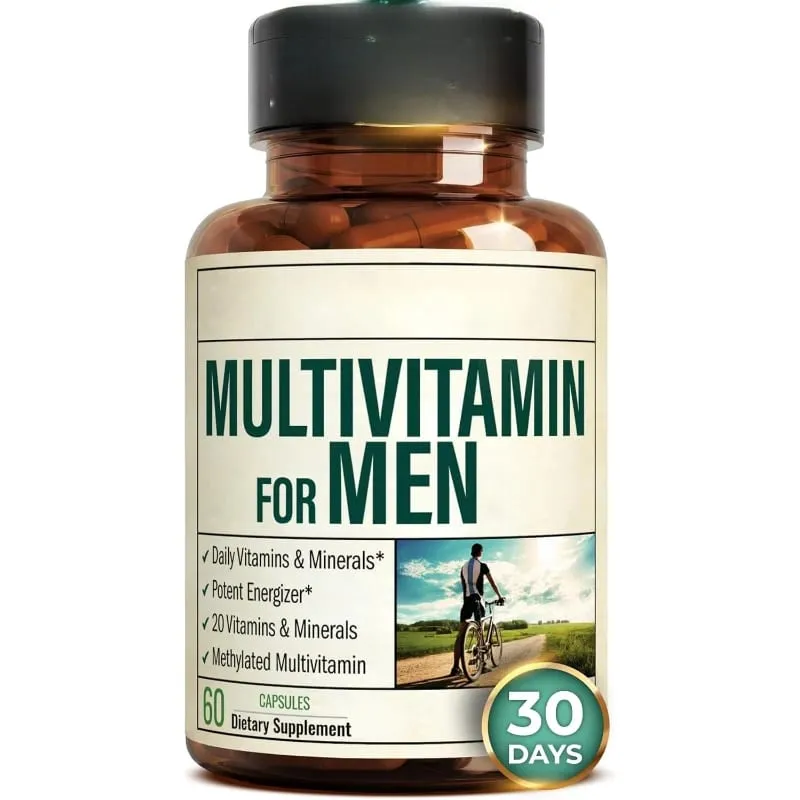 Multivitaminico per uomini Capsule di supporto per la salute immunitaria Contengono vitamine metilate e minerali chelati forniscono energia al corpo 60