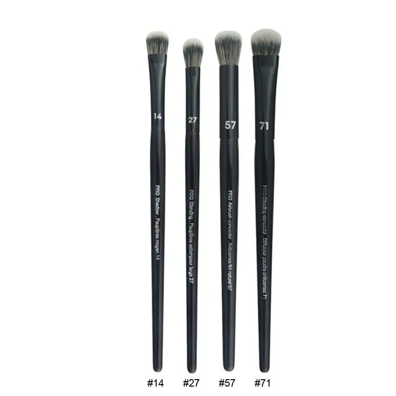 4st/set Pro Black Eye Shadow Makeup Borstar Läppbryn Precision Concealer Blend Syntetiskt hår Smudge Highlight Make Up Brush — image 3