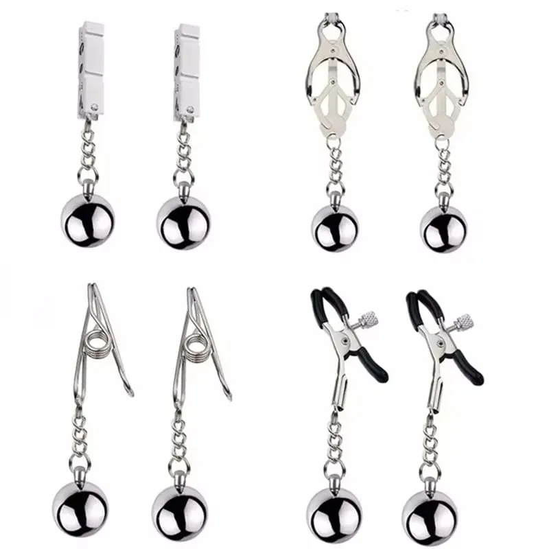 HeavyจุกนมClampคลิปน้ำหนักSlave Stimulatorจุกนมโลหะคลิปน้ำหนักBreast Bondage Restraintเพศของเล่นผู้หญิง — image 1