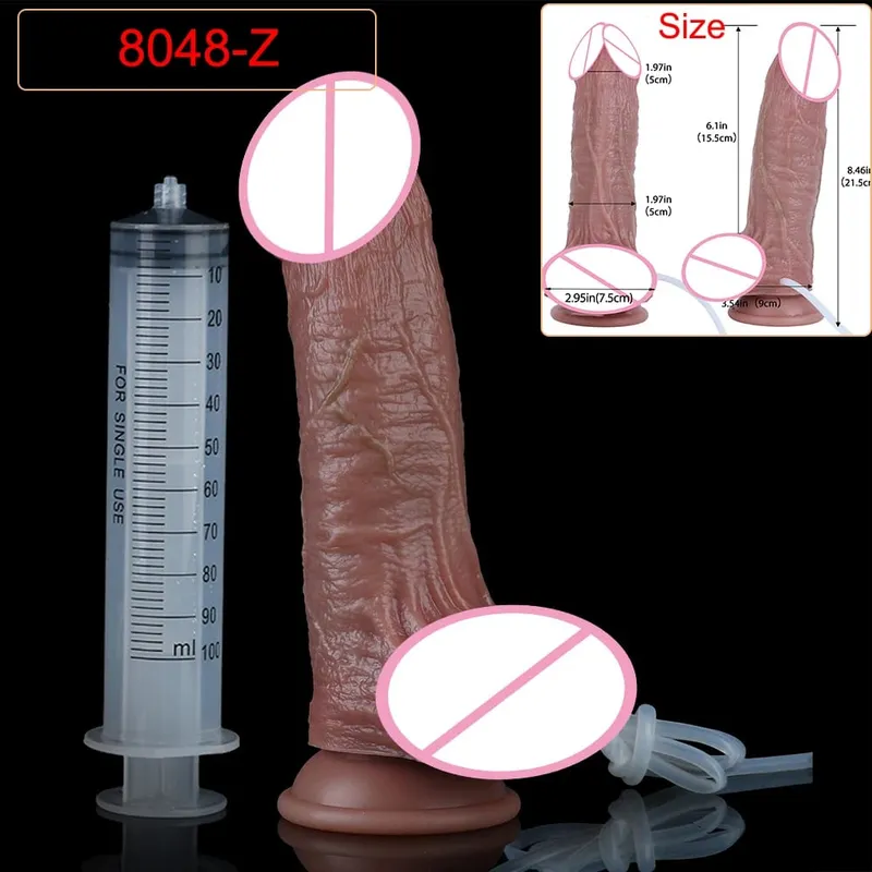 Hluboké žíly Ultra stříkající dildo Silikon Skin Touch Dlouhá ejakulační zátka na zadeček Pro muže Ženy Stimuluje G-Spot 18+ Sexuální hračky — image 30