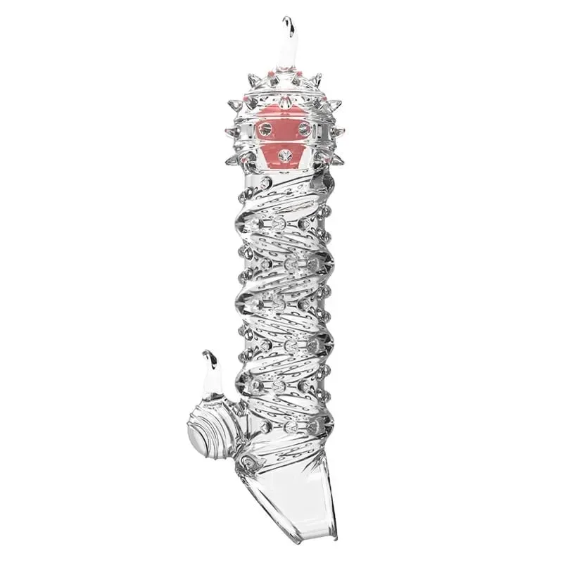 Penisförlängningshylsa Vibratorförlängare 4 cm Återanvändbara kondomer Mjuk fördröjning Ejakulation Dick Sleeve Vuxen sexleksaker för män — image 9