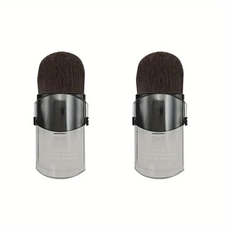 Bærbar rejse mini lille teleskopisk blusher makeup børste Blød enkelt ansigts foundation pulverbørster med låg Kosmetisk værktøj — image 6