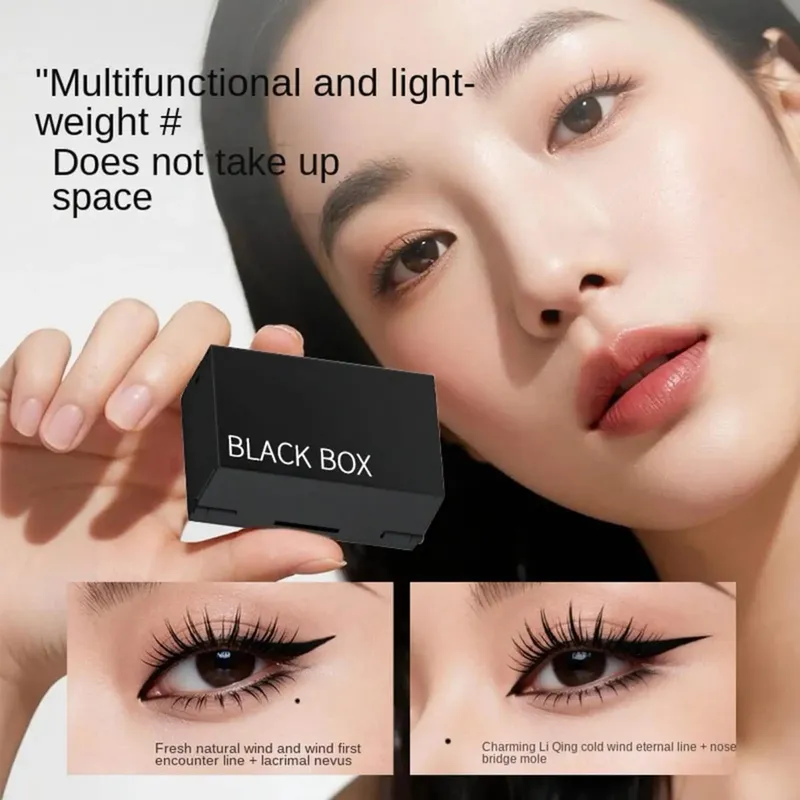 Kit di timbri per trucco per occhi Bellezza di lunga durata Timbro per ciglia inferiori Eyeliner e set di talpa Set di applicazioni antiscivolo per trucco per occhi
