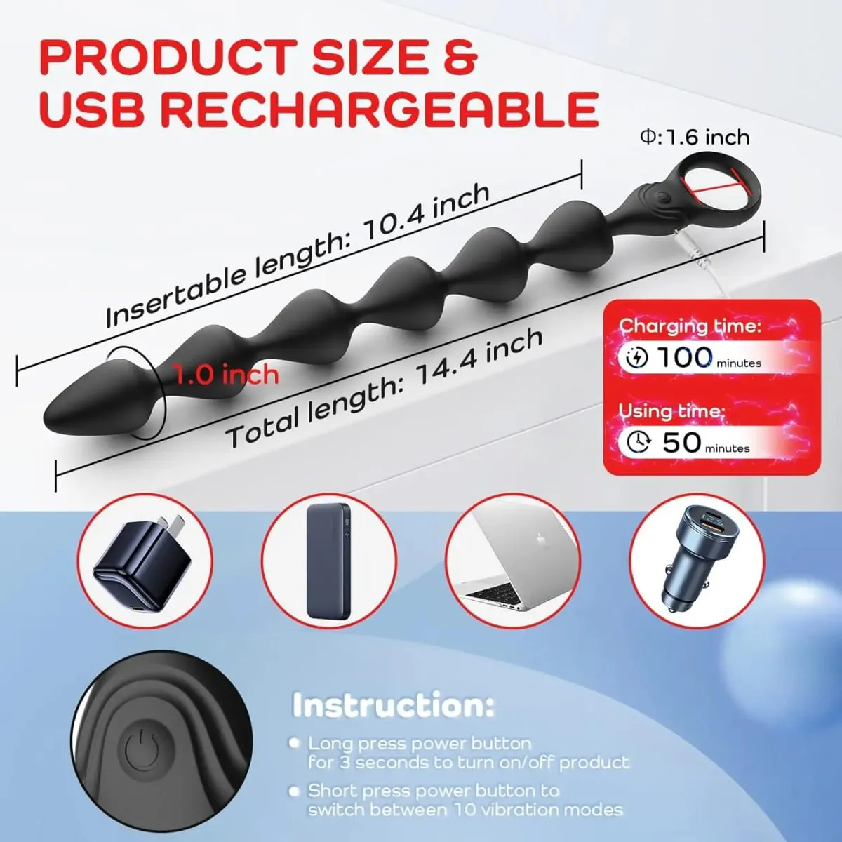 Analvibrator, Prostata-Massagegerät, Analperlen, Kugeln, Buttplug, weiches Silikon, gut für Männer, Erwachsene, Sexspielzeug für Mann und Frau — image 6