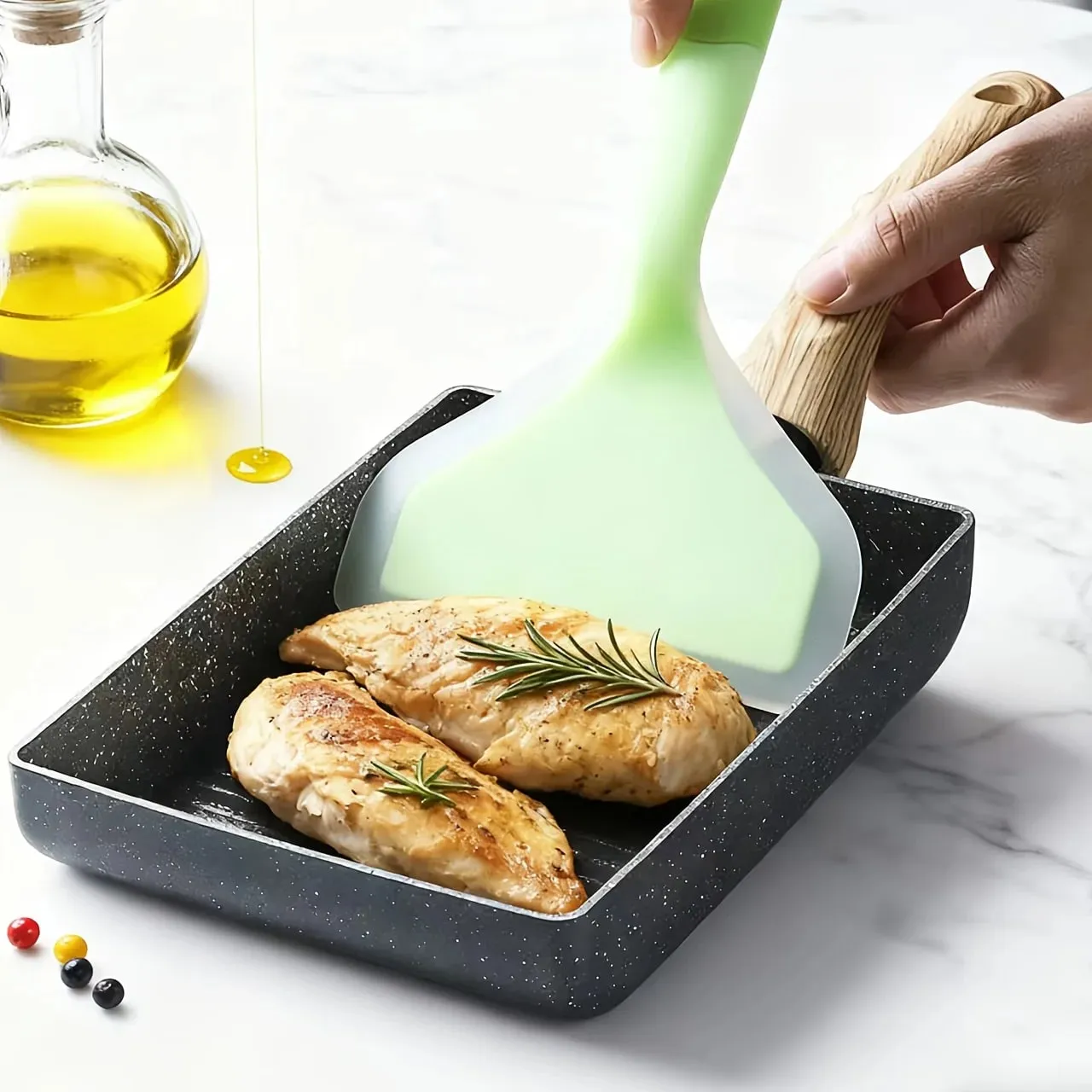 Silicone Spatula Household Egg Roll Spatula Heat-Resistant Non Stick Cooking Beef Meat Pancakes Kitchen Scrape Wide Pizza Shovel — image 4