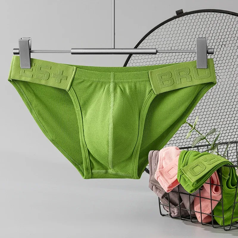 Herrenunterwäsche, einfarbig, niedrige Taille, schweißabsorbierend, großer U-konvexer Beutel, sexy Herren-Slips — image 3
