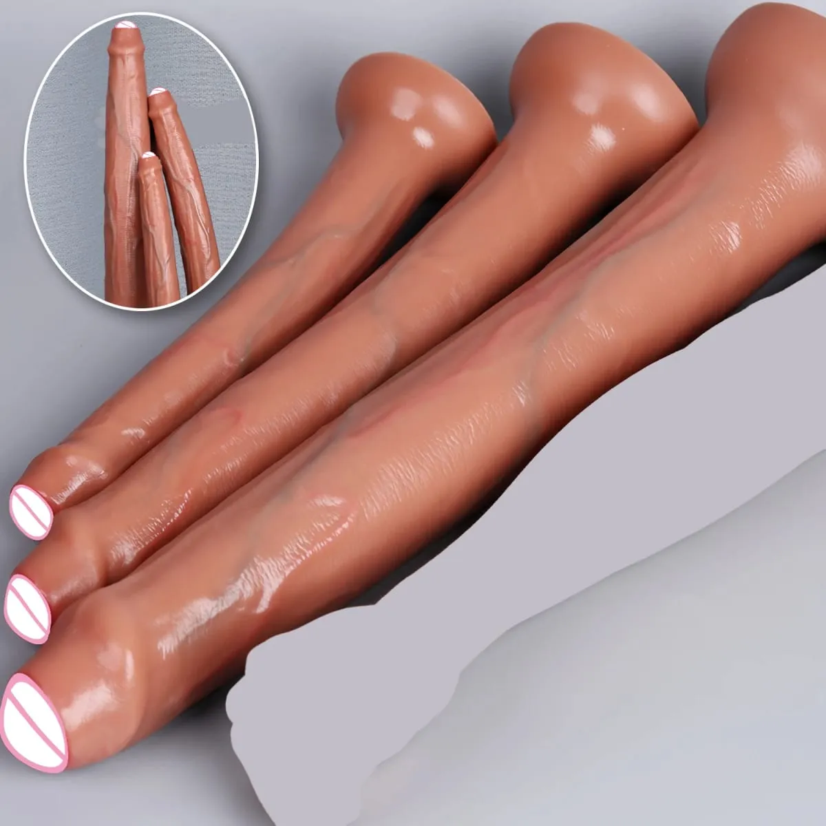 Super ยาวสมจริง Dildos Butt Plug ซิลิโคนอวัยวะเพศชายผู้ใหญ่อุปกรณ์ดูดคัพเพศของเล่นสำหรับชายหญิงช่องคลอด Anal นวด — image 6