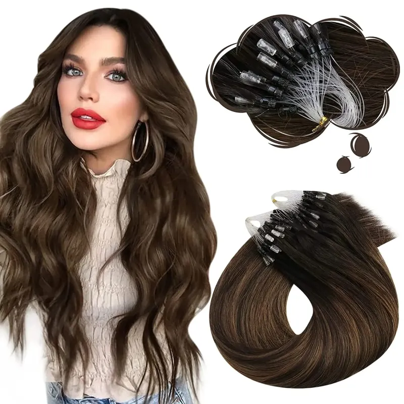 Moresoo Micro Link-Haarverlängerungen, Echthaar, Mikro-Loop-Haar, Kaltfusion, 50 g, unsichtbares brasilianisches vorgebundenes Remy-Mikroring-Haar — image 8