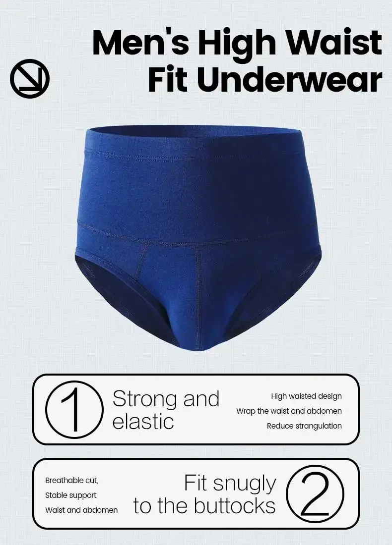 Caleçon en coton pour hommes, taille haute, amincissant, protège la taille, chaleur améliorée, caleçon court pour vêtements de sport en surpoids — image 3