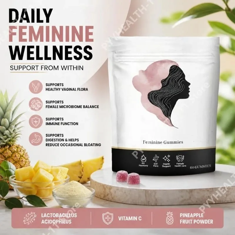 Gummies Flora ช่องคลอดพร้อมแลคโตบาซิลลัส Acidophilus และวิตามินซีรองรับ Microbiome Balance เพศหญิง 60 Gummies — image 1