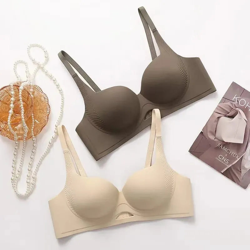 Nuovo reggiseno push-up confortevole e senza cuciture in un unico pezzo scavato, raccolta del seno piccolo, anti-cedimento, senza reggiseno ad anello in acciaio — image 3